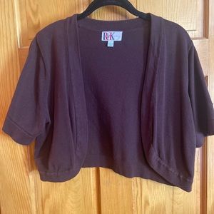 Chocolate brown shrug size L  Brand R&K originals